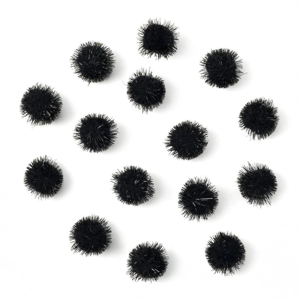 Discount ⌛ 24 Packs: 15 ct. (360 total) 3/4" Black Sparkle Pom Poms by Creatology™ 🎉 5 Discount ⌛ 24 Packs: 15 ct. (360 total) 3/4" Black Sparkle Pom Poms by Creatology™ 🎉 - Image 3