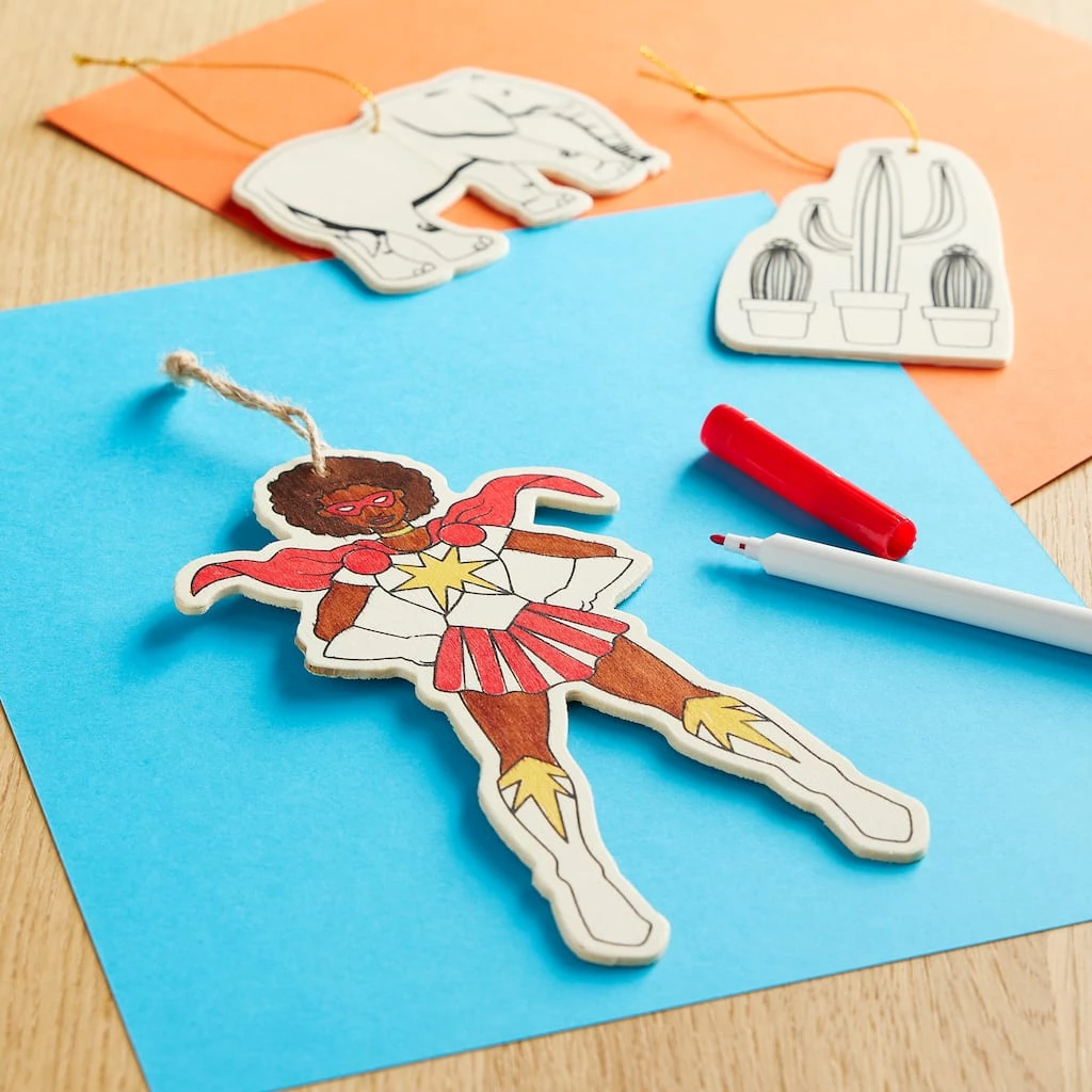 Best Sale 🔔 24 Pack: Superhero Color-In Wood Ornament by Creatology™ 😍 4 Best Sale 🔔 24 Pack: Superhero Color-In Wood Ornament by Creatology™ 😍 - Image 2
